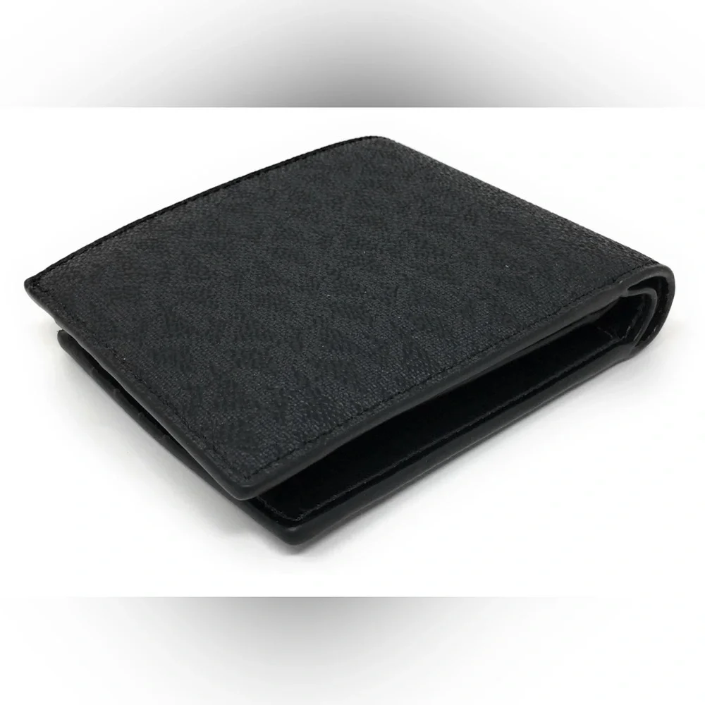 Michael Kors Black Signature Bi-Fold Card & Key Holder